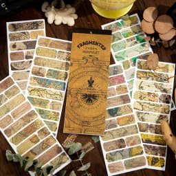 18sheets Vintage Washi Paper Label Stickers Book Letter Sticker for Decor Scrapbooking Journals Album Diary DIY Sticker