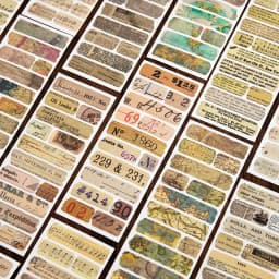 18sheets Vintage Washi Paper Label Stickers Book Letter Sticker for Decor Scrapbooking Journals Album Diary DIY Sticker