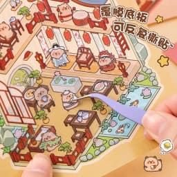 20Pcs 20in1 3D Landscape Sticker Collection Book Album Cartoon Scene DIY Toy Game Festival Birthday Gift for Kid Girl Child