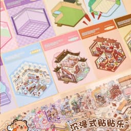 20Pcs 20in1 3D Landscape Sticker Collection Book Album Cartoon Scene DIY Toy Game Festival Birthday Gift for Kid Girl Child