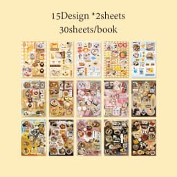 30Sheets/Book Sticker Book Retro Ins Korean Kawaii Sticker Handbook Stationery DIY Hand Account Scrapbook Diary Decoration