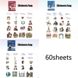 60pcs/bags Literary Stories Series Classic Story Scenery Stickers DIY Handbook Collage Materials for Frames Calendars Scrapbooks