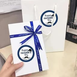 1 Roll of 500Pcs Father Day Label Stickers Dad Sticker Father's Day Gift Tags For Holiday Party Decoration Blue Beard Present