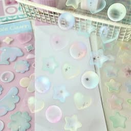 WAKAWAKA Hot Silver Bubble Stickers Deco Stickers Korean Stickers Scrapbook Stickers Cute Guka Card Decor Journal Embellishments