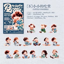 30pcs/1lot Kawaii Scrapbook Stickers A Little Paradise Junk Journal Gold Planner Stationery Planner Decorative