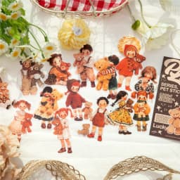 30pcs/1lot Kawaii Scrapbook Stickers A Little Paradise Junk Journal Gold Planner Stationery Planner Decorative