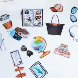 24pcs Cute Globe Airplane Travel Journey Stickers Diy Scrapbooking Photo Album Decorations Label Stickers School Office Supplies