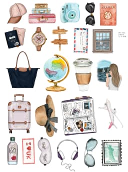 24pcs Cute Globe Airplane Travel Journey Stickers Diy Scrapbooking Photo Album Decorations Label Stickers School Office Supplies