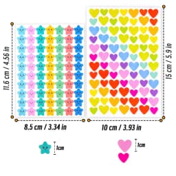 4200 Sheet Heart/Circle/Stars Reward Sign Stickers Pack DIY Skateboard Suitcase Stationery Decals Decor Phone Laptop Gift Toys