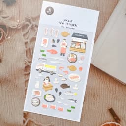 Korean Import Suatelier Farm Fish Market Baking Sticker Scrapbooking Diy Journaling Diary Decor Stationery Sticker School Gift