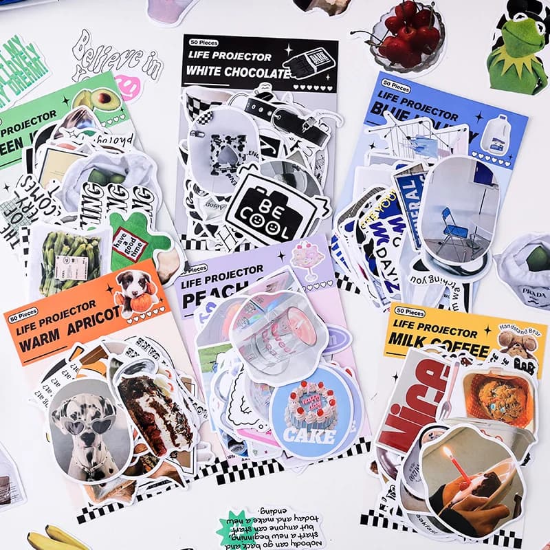 50pcs Korean DIY Scrapbooking Deco Stickers hand made Diary Album notebooks Junk Journaling Supplies Collage Sticker Aesthetics