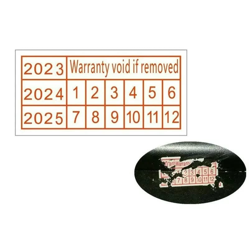 1100pcs Warranty Void If Removed Fragile Sticker Security Seal 2024 2025 2026 Year In Size 20*10mm Red Color Rectangle Shape