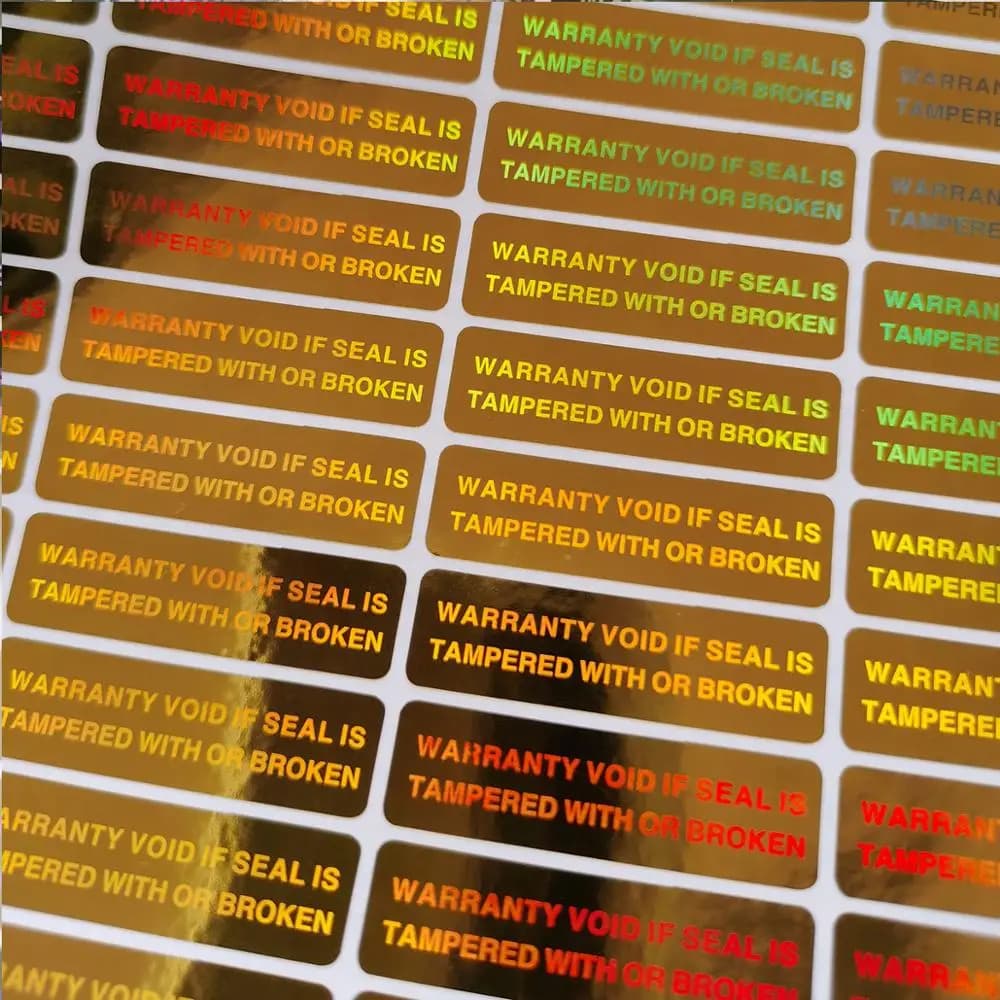 2000pcs 35mmx10mm Hologram Stickers Security Seal Tamper Proof Warranty Void Custom Laser Label Personalise