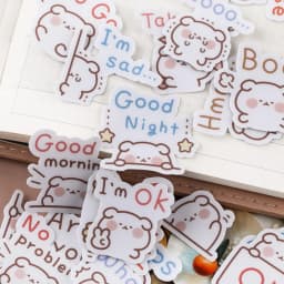 40pcs Cute Puppy Handbook Cartoon Sticker Diy Photo Album Ins Translucent Decorative DIY Craft Photo Albums/Children