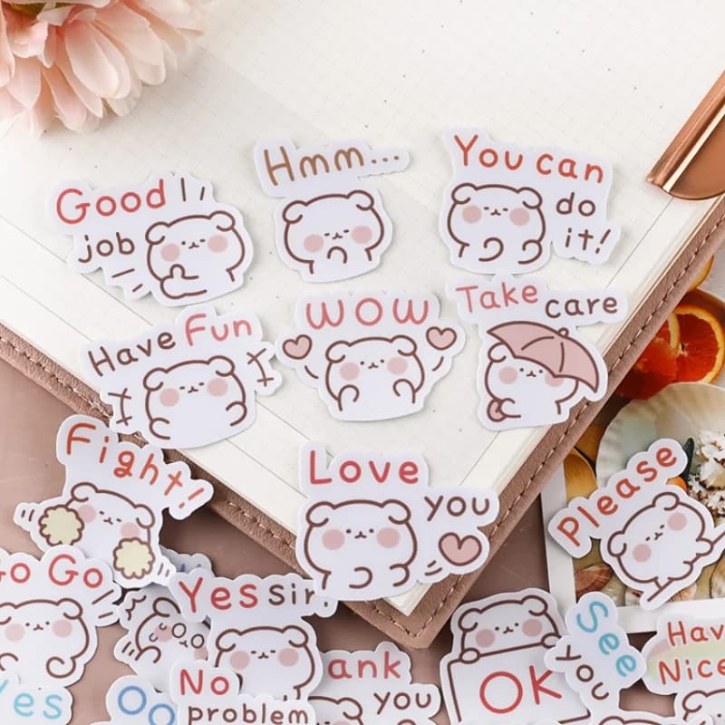 40pcs Cute Puppy Handbook Cartoon Sticker Diy Photo Album Ins Translucent Decorative DIY Craft Photo Albums/Children