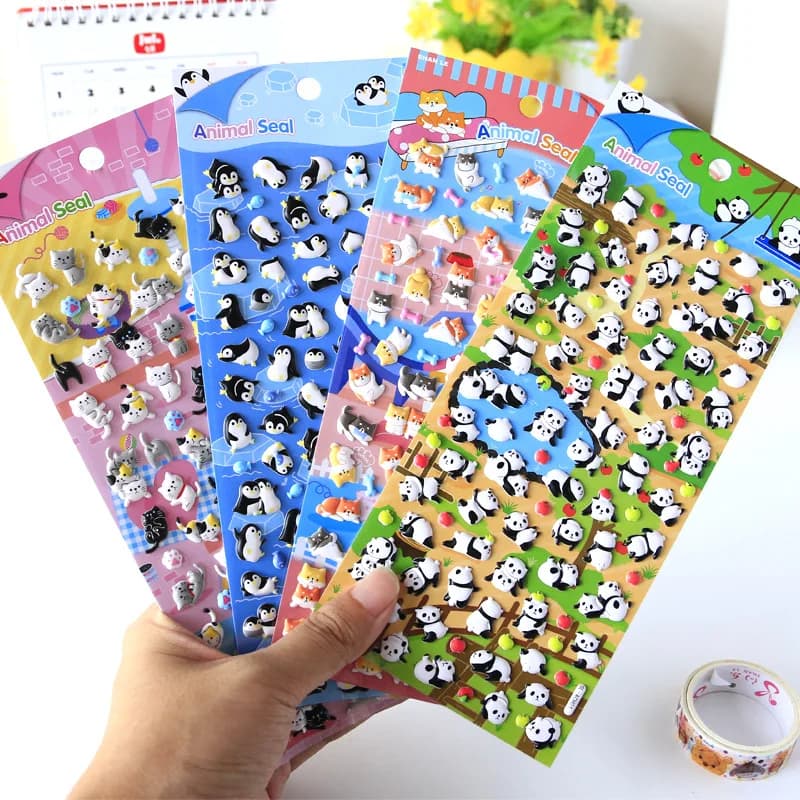 4 pcs/lot Cute Animal Foam Penguin Panda Shiba 3D Decorative Stationery Stickers Scrapbooking DIY Diary Album Stick Label