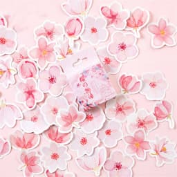 Kawaii Cherry Blossom Mini Paper Stickers for DIY Album Diary Scrapbooking - Festive Label Decorations Japanese Stationery