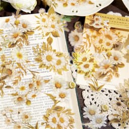 20 Pcs Vintage Butterflies Flowers PET Stickers Pack DIY Diary Junk Journal Decoration Plant Collage Sticker Album Scrapbooking