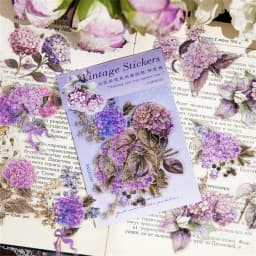 20 Pcs Vintage Butterflies Flowers PET Stickers Pack DIY Diary Junk Journal Decoration Plant Collage Sticker Album Scrapbooking