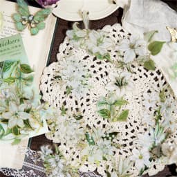 20 Pcs Vintage Butterflies Flowers PET Stickers Pack DIY Diary Junk Journal Decoration Plant Collage Sticker Album Scrapbooking