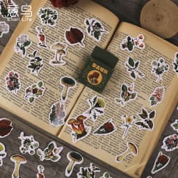 45pcs Retro Forest Series Plant Stickers Set for Scrapbooking Korean Diary Stationery Decorative Planner Sticker Collection