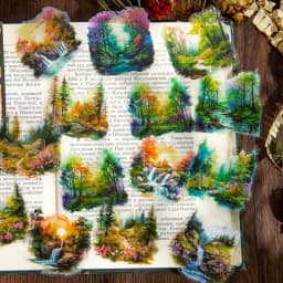 30pcs/1lot Kawaii Stationery Stickers twilight forest Junk Journaling Decorative Mobile Scrapbooking for stickers Scrapbook