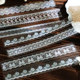 Etori Life Handmade Lace Series 30Pcs/Bag Vintage Lace Strip Stickers Pastoral Floral Artistic Journal Collage Decorative Strips for Children's Gift Paper Bags, Notebooks, Suitcases, Handmade Scrapbooking Supplies, Stamp Albums, DIY Artwork, Vintage Parties, Diaries, Pencil Cases, Stationery Stickers