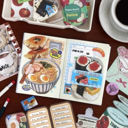 20pcs/pack Kawaii Ins Fresh Store Series Food and Coffee Material Pack DIY Scrapbook Handbook Aesthetic Stationery Supplies