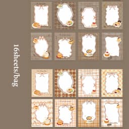 Mr.Paper 16Pcs/Book Light Sleep Manuscript Series Healing Hand-Drawn Base Sticker Pack for Journal Scrapbook DIY Handbook Decor