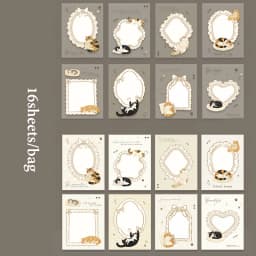 Mr.Paper 16Pcs/Book Light Sleep Manuscript Series Healing Hand-Drawn Base Sticker Pack for Journal Scrapbook DIY Handbook Decor