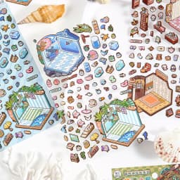 Kawaii 3D Cartoon Magic House Miniature Scene Stickers DIY Handmade Scrapbooking Stacking Paste Game Stickers Children's Gifts