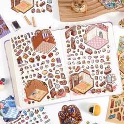Kawaii 3D Cartoon Magic House Miniature Scene Stickers DIY Handmade Scrapbooking Stacking Paste Game Stickers Children's Gifts