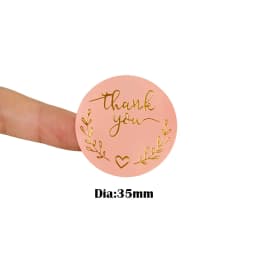 120pcs/lot Round Thank You Bronzing font Pink sealing sticker supporting my small business Students 35MM