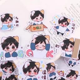 69pcs Boys Girls Cartoon Characters Stickers Cute Diary Ins Hearts Decorative Materials Kawaii Stickers Stationery
