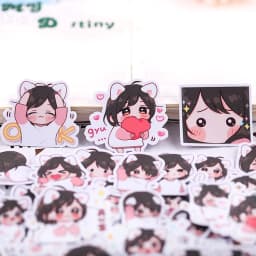 69pcs Boys Girls Cartoon Characters Stickers Cute Diary Ins Hearts Decorative Materials Kawaii Stickers Stationery