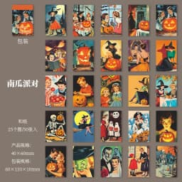 Journal GO 50pages Vintage Cartoon American Family Life Stickers for Scrapbook DIY Decoration Gifts Collage Junk Journal Decor