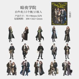 Journal GO 15pcs Magic Academy Fashion Characters Stickers for DIY Journaling Scrapbooking Planner Gucha Decorative Decals