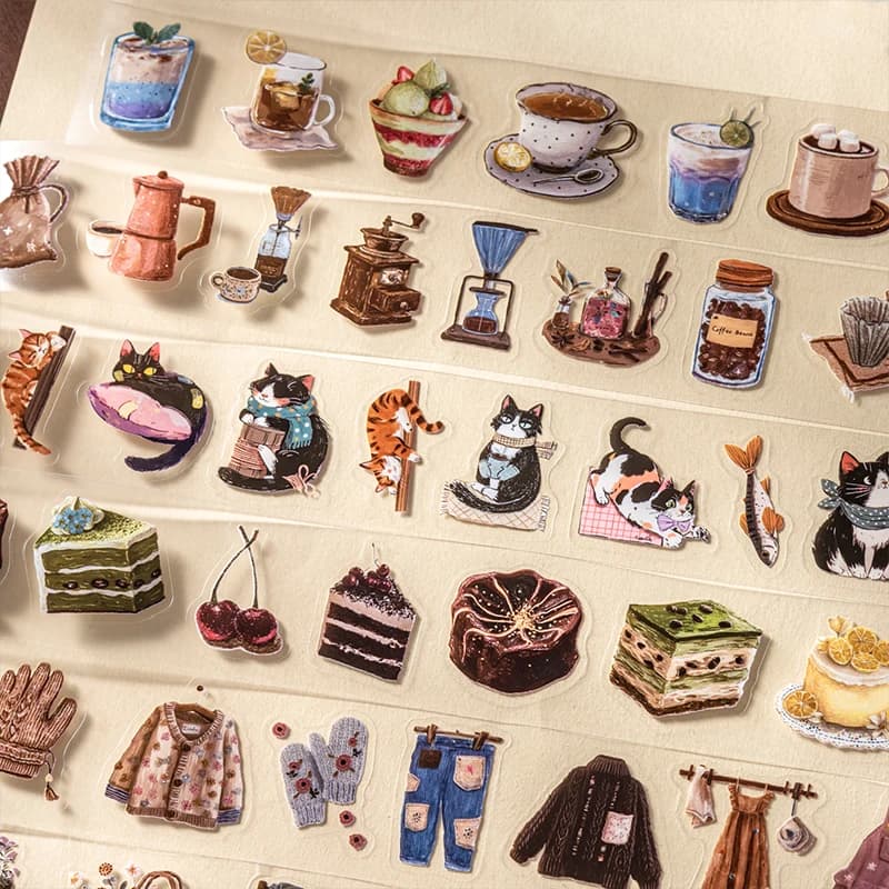 Journal GOo 3.5x200cm Vintage Leisure Time Collage Tape Sticker Creative DIY Journal Scrapbooking Planner Card Craft Making
