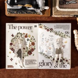 Journal GO 2pcs Floral Vine Embroidery Transfer Stickers Asthetics Journaling Flower Materials Scrapbook Card Craft Handmade