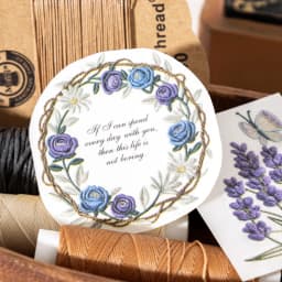 Journal GO 2pcs Floral Vine Embroidery Transfer Stickers Asthetics Journaling Flower Materials Scrapbook Card Craft Handmade