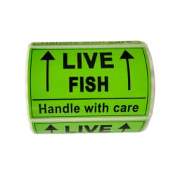 250 pcs Live Fish Stickers Shipping Labels, 2 X 3 Inch Fluorescent Green Please Handle with Care Stickers