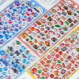 1 pc/4 pcs Japanese Food Cafe Drop 3D Relief Stickers Journaling DIY Diary Cute Stationery Sticker Decor School Supplies