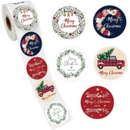 100-500Pcs 1inch Christmas Stickers Xmas Labels Merry Christmas Decorations For Home 2024 Navidad Kerst New Year Gift