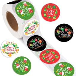 100-500Pcs 1inch Christmas Stickers Xmas Labels Merry Christmas Decorations For Home 2024 Navidad Kerst New Year Gift