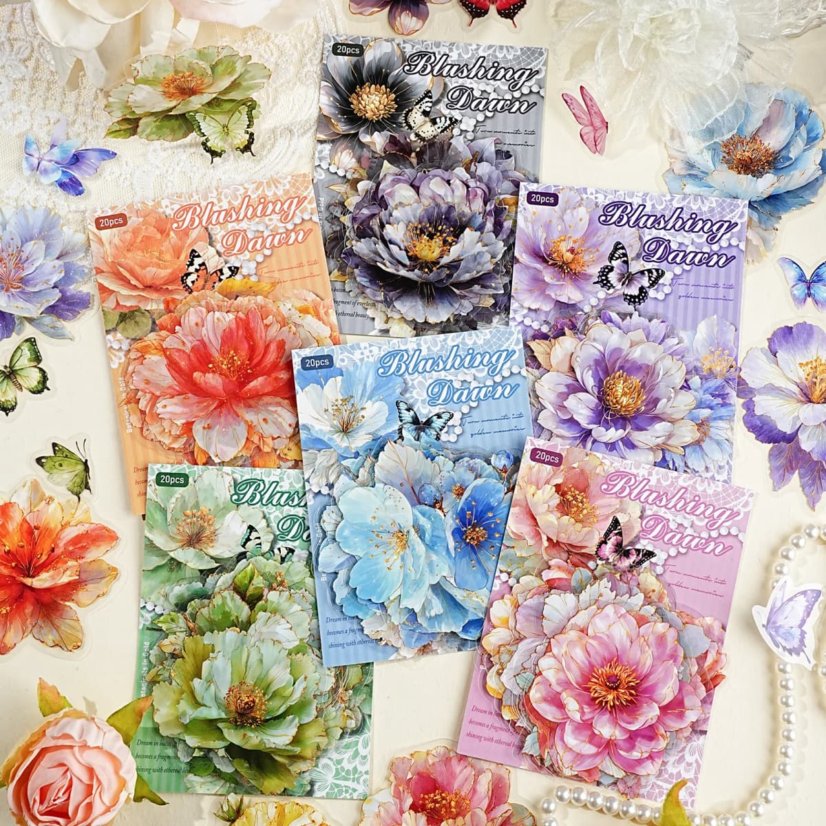 20sheets/pack Kawaii Stationery Stickers Gilded Flower Language Craft Scrapbooking Album Junk Journal Happy Planner Diary