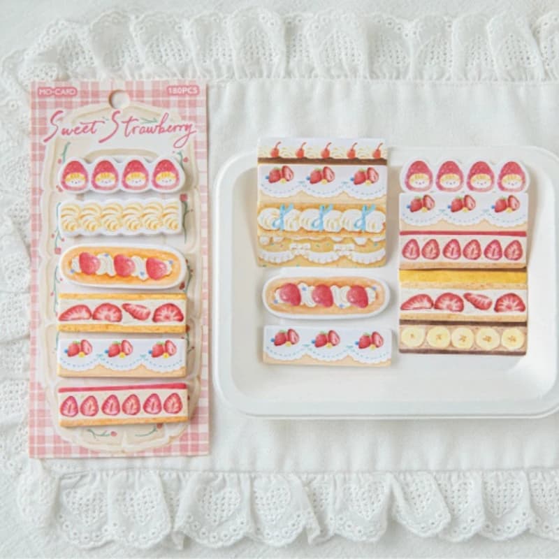 180pcs Dingding Cake Shop Series Kawaii Cake Appearance Message Sticker Index Creative Student Stationery Scrapbook Sticker