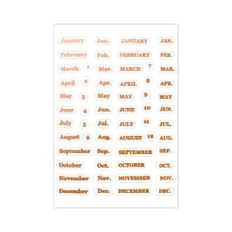 Hot Stamping English Calendar Sticker Budget Month Transparent PET Sticker Index Ear Label Sticker