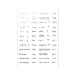 Hot Stamping English Calendar Sticker Budget Month Transparent PET Sticker Index Ear Label Sticker