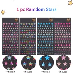 Colorful Glittering Hearts Stars Crystal Drop 3D Stickers Scrapbooking Diy Journal Stationery Sticker Sheet Deco Gift