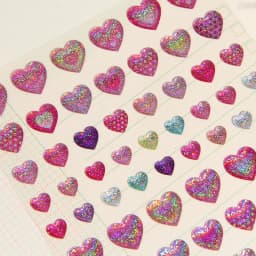 Colorful Glittering Hearts Stars Crystal Drop 3D Stickers Scrapbooking Diy Journal Stationery Sticker Sheet Deco Gift
